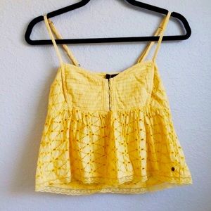 O’Neill Yellow Eyelet Crop Top